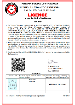 Tanzania Bureau of Standards License